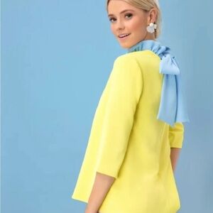 Tuckernuck  Pomander Place Yellow Blouse with Blue Bow Medium